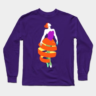 Orange peel ballerina dance Long Sleeve T-Shirt